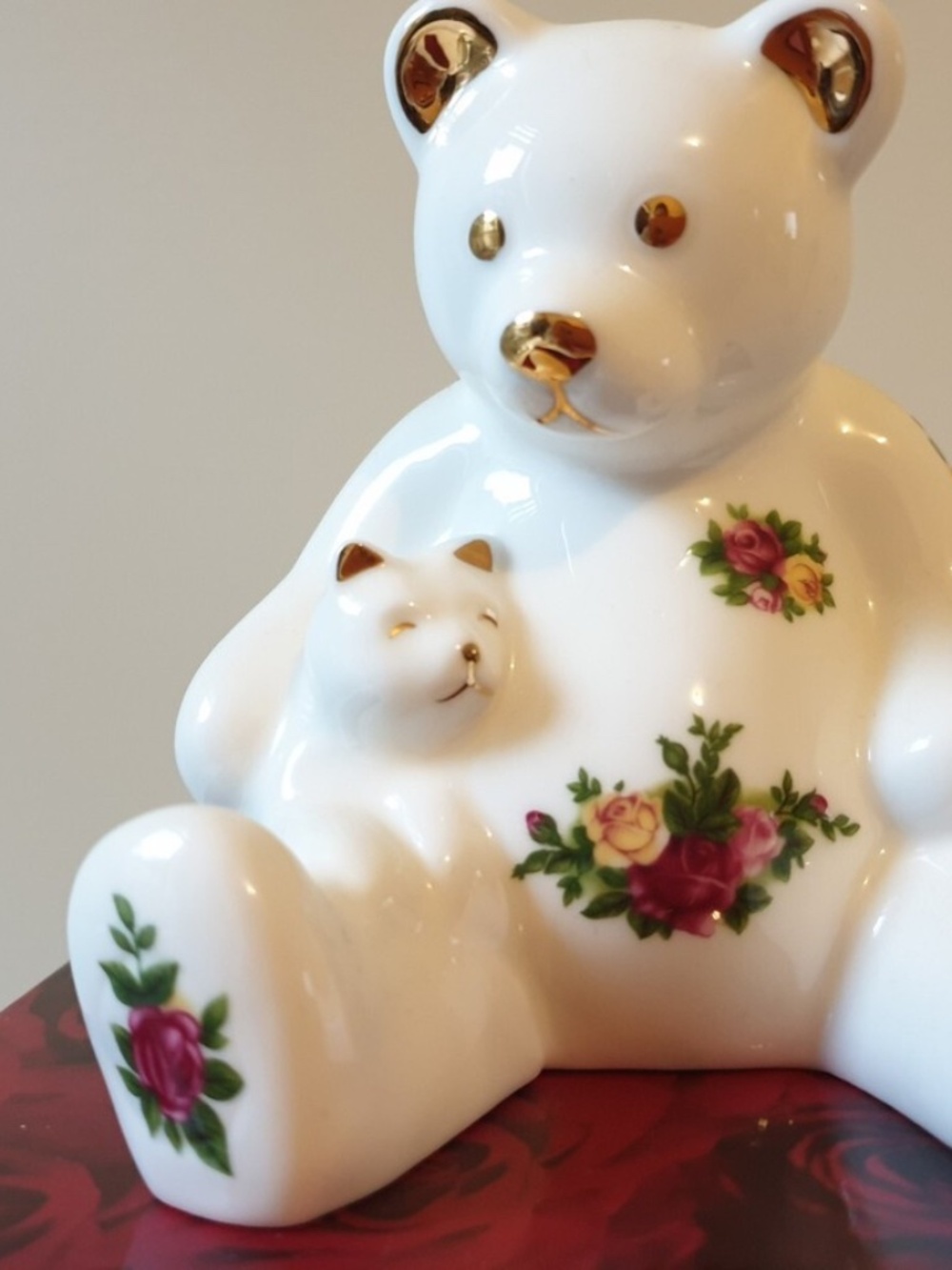 Royal Albert "Old Country Roses" Bear With Cub Figurine